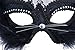 Venetian Masquerade Mask Women's Sexy Black Glitter Fancy Cat Lace Eye Mask (Black Cat Mask)