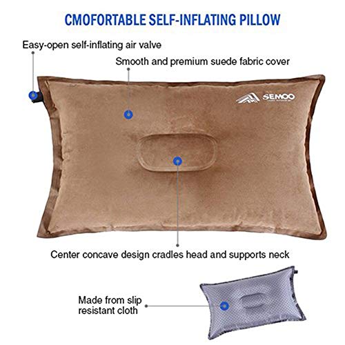 SEMOO Camping Pillow/Inflatable Air Pillow- Self Inflating, Compressible for Camping, Backpacking and Travel - Thumbnail 2