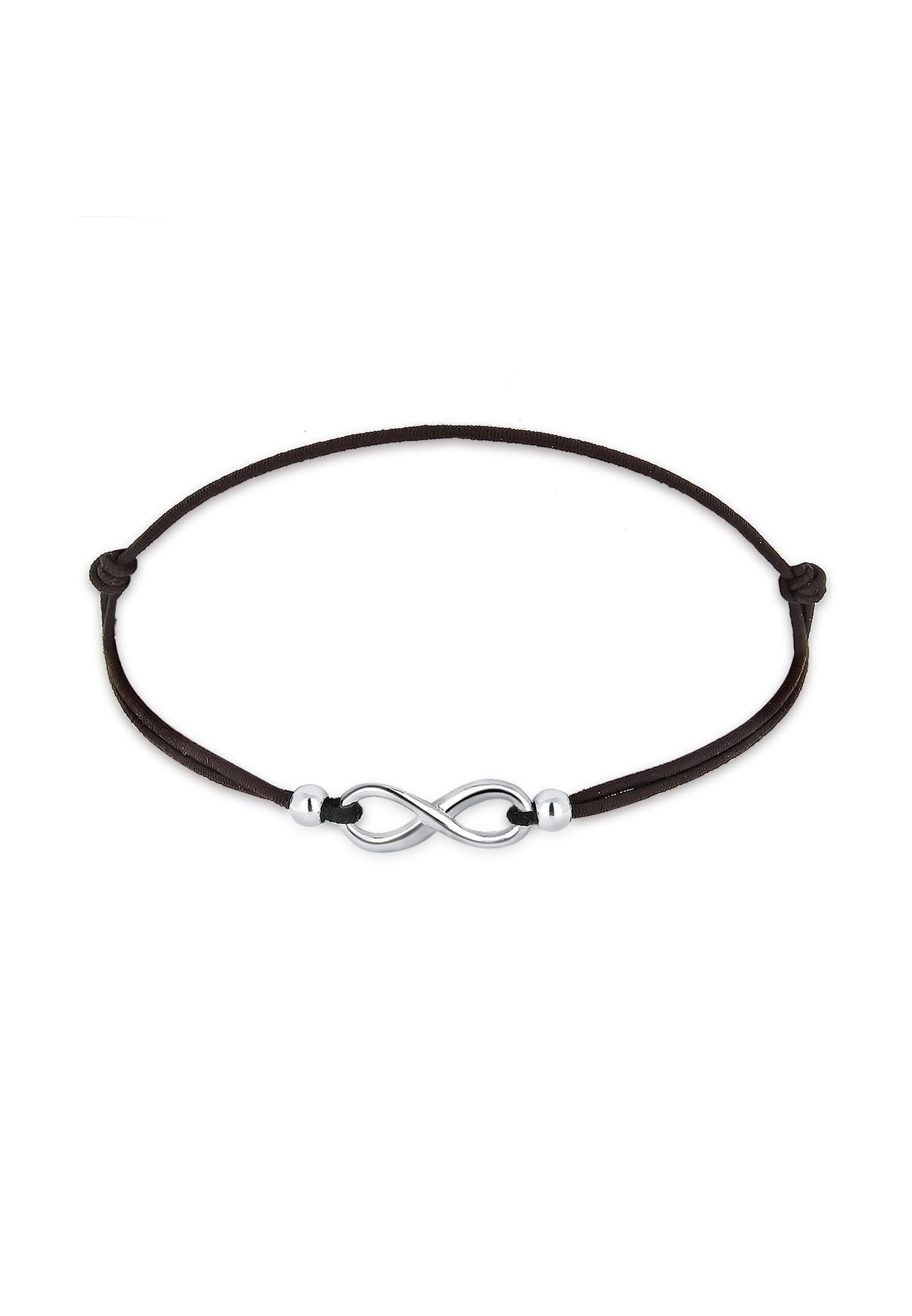 Elli Bracelet Women infinity Symbol Trend with Textile Band in 925 Sterling Silver