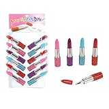 12 Pc Assorted Bling Rhinestone Lipstick Pens. Great For Girls Party Favors.