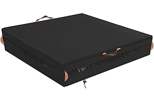 NGB Square Sandbox Cover, Made 600D Heavy Duty for Children's Sandbox Protection Kids Outdoor Sand Boxes Sandpit,with Two Reflective Handles,5.3 Metre Drawstring and snap（48.8" L x 48.8" W x 14" H）