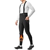 ROCKBROS Cycling Bib Pants for Men Thermal Padded Bike Bib Tights Winter Bicycle Bibs Long Pants for Cold Weather