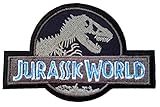 JURASSIC WORLD Logo Patch Jurassic Park Fallen Kingdom Dinosaur Theme Series New 2018 Movies Embroidered Sew/Iron on Badge DIY Appliques
