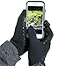 TrailHeads Men’s Power Running Gloves - Black Touchscreen Gloves - Lightweight Gloves