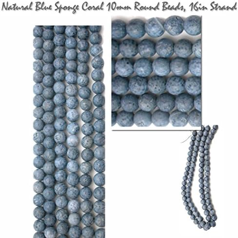Rare Natural Blue Sponge Coral 10mm Round Beads Genuine Gemstone Beads for Jewelry Making Projects.