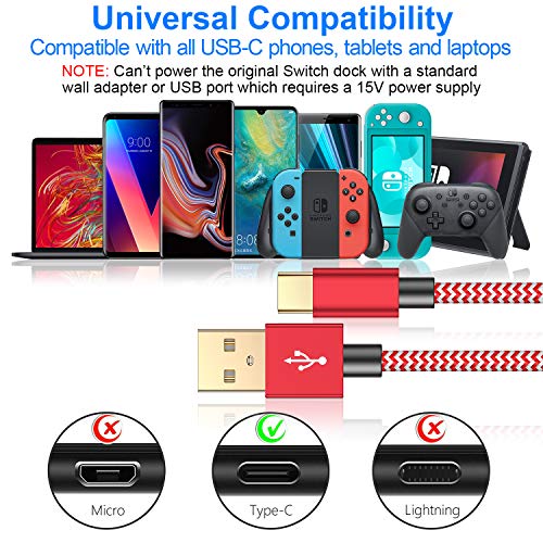 Charger Cable for NS Switch and Switch Lite Switch OLED 2 Pack 6FT