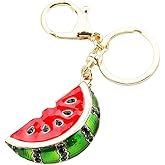 Reizteko Crystal A Piece of Watermelon Pendant Car Key Chain Key Jewelry Keyring Fashion Trinket Souvenir Christmas Gift Key Holder Key Finder Bag Decorations