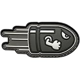 Miltacusa Angry Flying Bullet Subdued Grey PVC Rubber Hook Patch