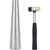 BENECREAT Bracelet Mandrel Sizer Set, Including Iron Hammer, Stainless Steel Round Bracelet Mandrel with Graduated, Adjust Bracelet Making Jewelry Making Tool for Jewelry Makers DIY