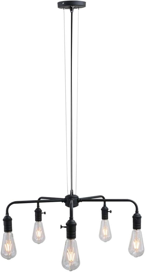 Permo Vintage Rustic Industrial 5 Lights Kitchen Island Chandelier