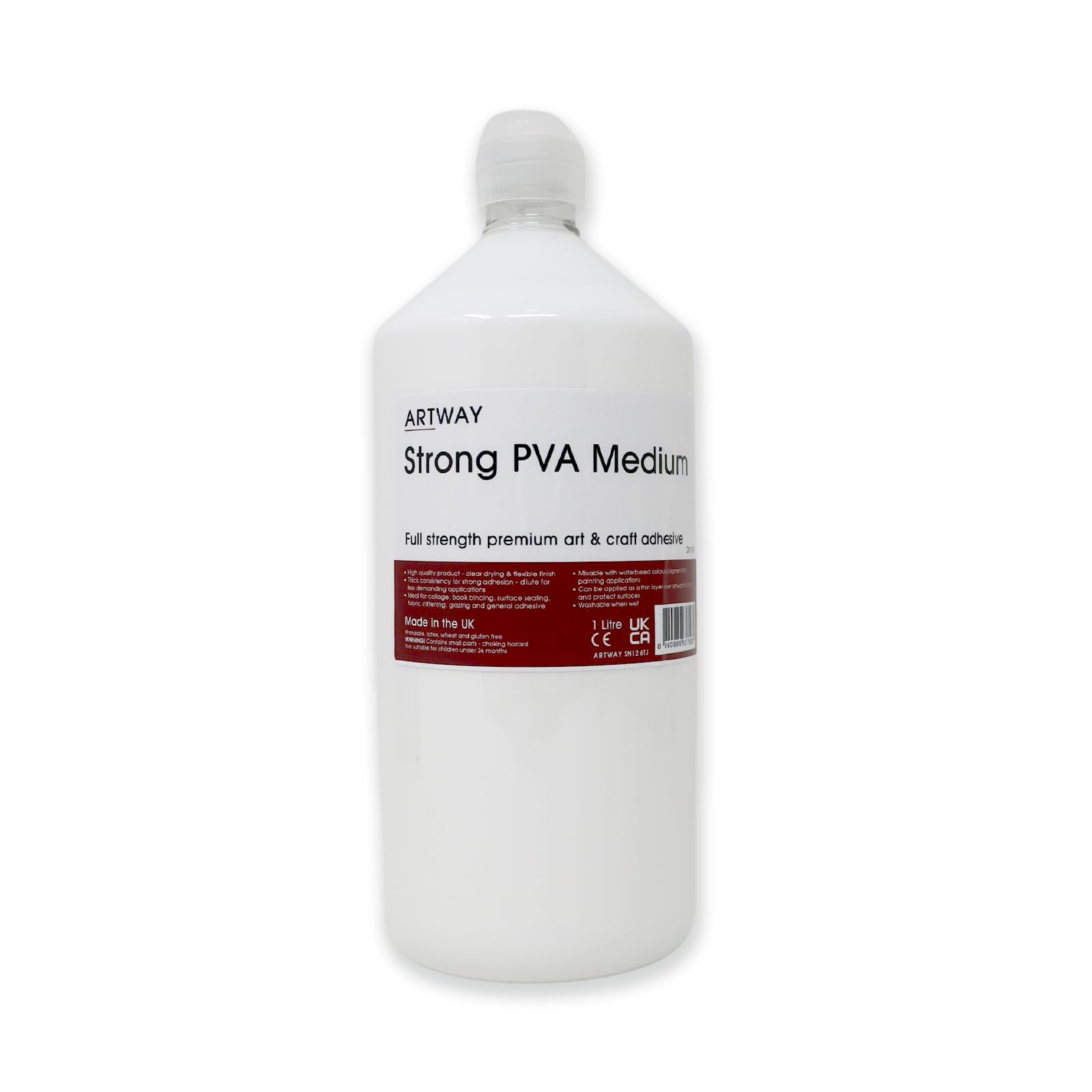 Artway Strong PVA Glue/Medium - 1 Litre, White