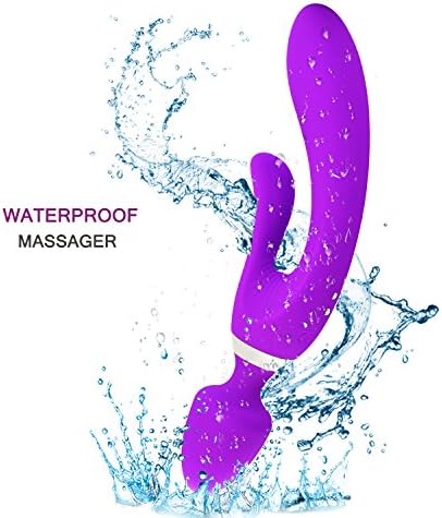 Handheld Wand Massager with Waterproof - 3 Massage Heads with Multiple Speeds - USB Charging - Powerful but Quiet -Personal Massager (Purple-2)