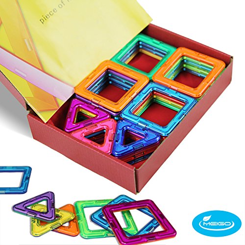 MEIGO Magnetic Blocks - Kids Magnetic Building Tiles Set STEM Educational Magnet Toys for Toddlers (30pcs & 70pcs) - Thumbnail 6