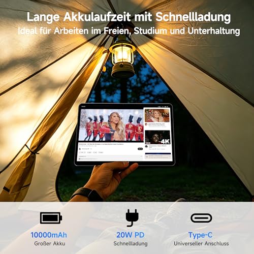 ALLDOCUBE iPlay 70 Max Pro Android 16, 13 Inch AI Tablet with Keyboard, Stylus and Case, 1600 x 2560, 4G LTE, Unisoc T7300, 16GB+128GB, 10000mAh, WiFi 6, GPS, 4 Speakers, Face Detection, PC Mode