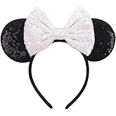 CLGIFT Sparkly Mouse Ears, Custom Silver, Gold, Blue, and Classic Red Sequin Mickey Ears