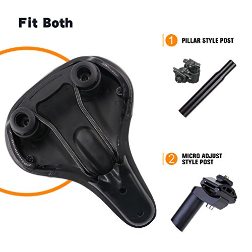XWERX Memory Foam Elastomer Coil Spring Suspension Bike Bicycle Seat Most Comfortable Reflective
