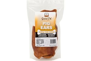 GAINES FAMILY FARMSTEAD PREMIUM PET PRODUCTS USA Gaines Pet Pig Ears for Dogs - 5 Count, Thick Cut, All-Natural Whole Ears - No Additives Or Hormones, Safe Rawhide Alternative, Dental Health, Easy to Digest, Great for Small to Large Dogs