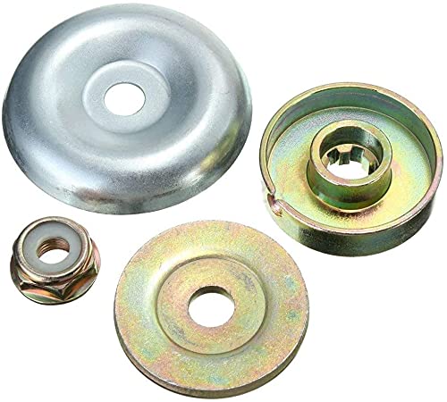4 Piece Universal Replacement Lawnmower Parts Set Replacement Metal Gearbox Blades Fixing Kit with M10 Fixing Nut, Gearbox, Metal Blade