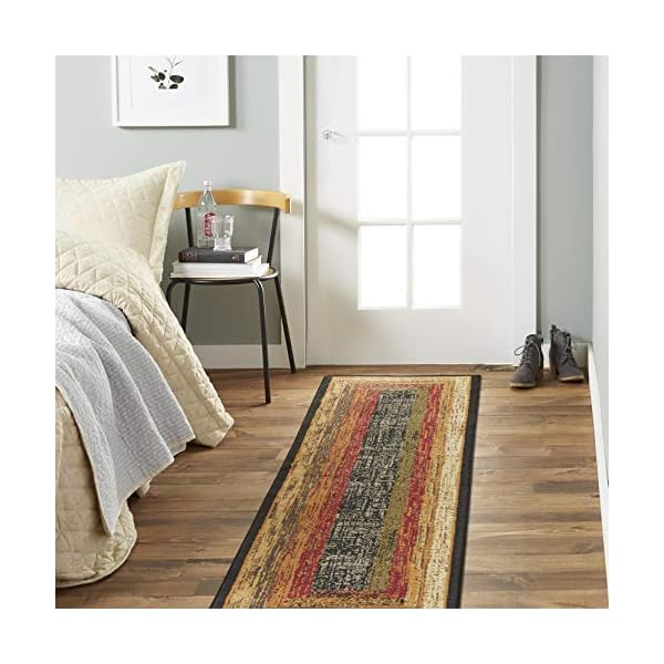 Home Dynamix Vega Modern Area Rug, Geometric Black/Brown/Red 3'3"X5'2