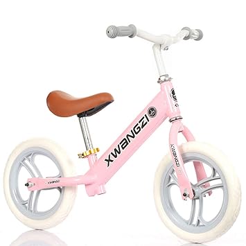 Laufräder Balance Bike 3 Year Old Girl - Leichtes Push-Bike mit 12-Zoll-Schaumreifen, Pink Blue (Farbe : Rosa)
