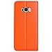Samsung Galaxy S8 Plus Case Ultra Thin Flip Genuine Leather Samsung Galaxy S8 Plus Cover Case Window View Stand Feature Magnet Closure Phone Case for Samsung Galaxy S8 Plus by Make mate (Orange)