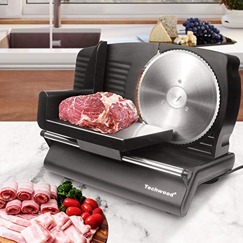 Techwood Meat Slicer Electric Food Slicer with 7.5” Removable Stainless