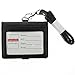 Cmxsevenday A7911 Folding PU Leather ID Card Holder with 2 ID Window and 3 Card Slots, Horizontal Style - Black