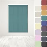 Caecus Straight Edge Dim-Out Roller Blind 60cm x 160cm Teal Easy Fit