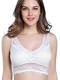 Intimate Portal Women Beaute Cotton Lace Wire Free Leisure Bralette White 36D 38B 38C