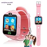 Kids Smart Watch, Phone Watches for Girls Boys, Digital Wrist Watch, Smart Watch for 3-14 Years Old, Touch Screen Camera Anti-Lost SOS Button Smartwatch Great Gift for Children (Pink)