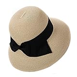Siggi Womens UPF50 Foldable Summer Sun Beach Straw Hats Accessories Wide Brim