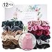 SEVEN STYLE 12 Pcs Premium Korean Velvet Hair Scrunchies Hair Bands Scrunchy Hair Ties Ropes Scrunchie for Women or Girls Hair Accessories with collection bags (12 PCS Korean Velvet Scrunchies)