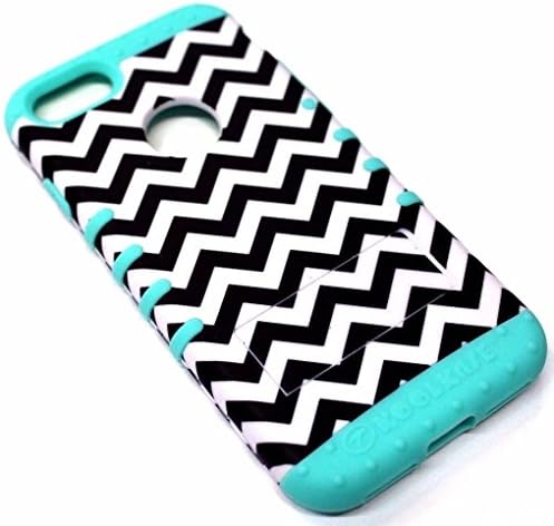 iPhone 7 Case, Dual Layer High Impact Shockproof Koolkase Hybrid Rubber Protector Armor Skin Case Cover with Free Screen Film Protector (Chevron Mint Blue)