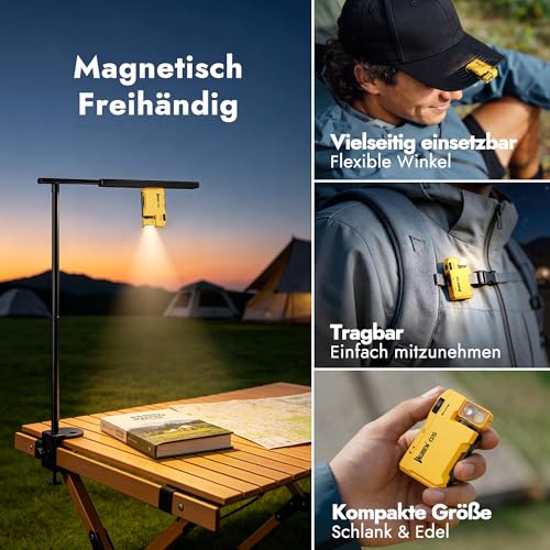 WUBEN G5 Mini LED Taschenlampe Schlüsselanhänger 400 Lumen mit RGB Licht, 6 Modi EDC Taschenlampe LED Aufladbar, Wasserdichte Flashlight Torch für Camping, Wandern, Outdoor, Angeln, Notfäll (Gelb)