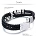 Jstyle Stainless Steel Mens Braided Leather Bracelet Bangle Rope Magnetic-Clasp 8.5 Inch