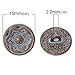 PEPPERLONELY Brand 10PC Metal Shank Button Round Antique Copper Spray Painted White Single Hole Flower Pattern 15.0mm(5/8)