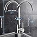 High Arch Kitchen Faucet Brushed Nickel,360 Degree Swivel Spout Kitchen Sink Faucet Hot and Cold Water Mixer, Modern Lead-Free Commercial Bar Sink Faucet fit for 1 Hole Single Handle Faucet Anti-Rust