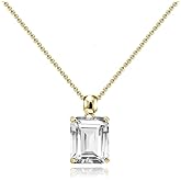 B. BRILLIANT Sterling Silver Octagon-Cut Solitaire Earrings Necklace or Set Made with AAA Cubic Zirconia