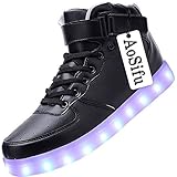 AoSiFu 7 Colors Women Men Boy Girl High Top LED light Shoes Flashing Sneakers