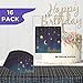 Havercamp Starry Night Sweet 16 Party Bundle - Dinner & Dessert Plates, Luncheon & Beverage Napkins, Garland, Mylar Balloon - Girl's 16th Birthday Party
