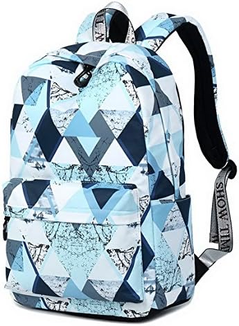 Teecho Waterproof Lightweight School Backpack for Girl Casual Laptop Backpack Blue