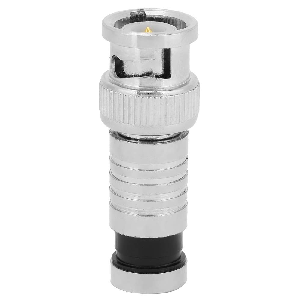 Elprico BNC Compression Male Connector, 10 Pcs FR Coaxial Q9 Adapter for Signal Transmission in RG59 CCTV Systems