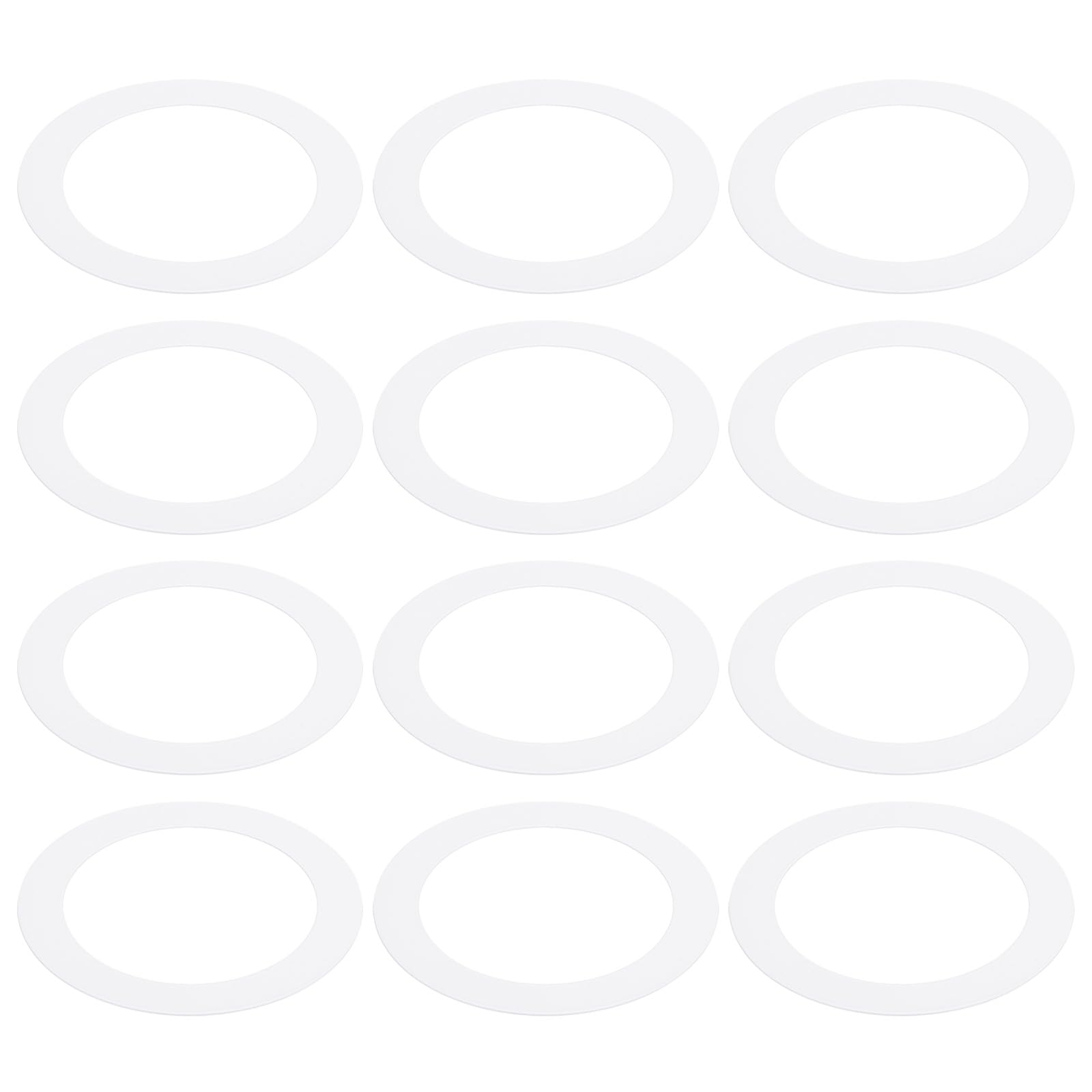 PATIKIL Goof Rings Inner Diameter 4.25", Outer Diameter 6.69", 12 Pcs Metal Goof Rings Cover Recessed Light Trim for Ceiling Wall Fixtures Can Lighting Down Light LED, Matte Finish White