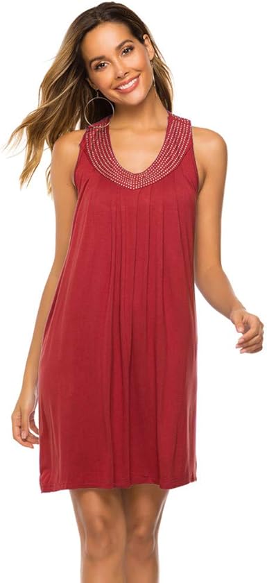 sexy red plain sleeveless evening dress