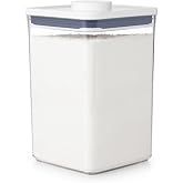 OXO Good Grips POP Container, Airtight Food Storage for Pantry, 4.4 Qt | One-push Airtight Seal, Store Dry Goods like Flour, Sugar or Pasta, Stackable, Dishwasher safe, Big Square Medium Shape