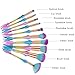 AprFairy 2017 Mermaid Makeup Brushes Set 10pcs with Pink Plaid Makeup Bag Ultra-soft Bristles Face Foundation Beauty Tools Blush Concealer Contouring Make Up Brush Kit - Colorful Gradient