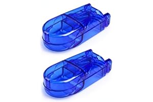 Pill Cutter Pill Splitter for Small Pills, Daily Pill Organizer with Medicine Dispenser, 2 Pack, Blue
