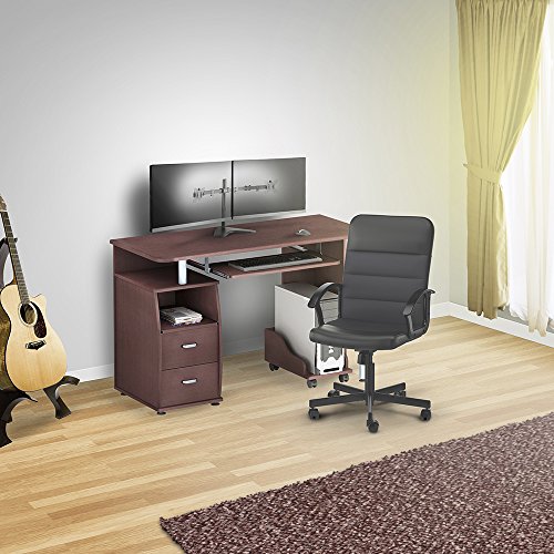 ELG, T1224N, Suporte Ergonômico Articulado de Mesa para 2 Monitores de 17'' a 32'' com Peso Máximo de 8kg em Cada Braço, Produto Ergonômico, Preto