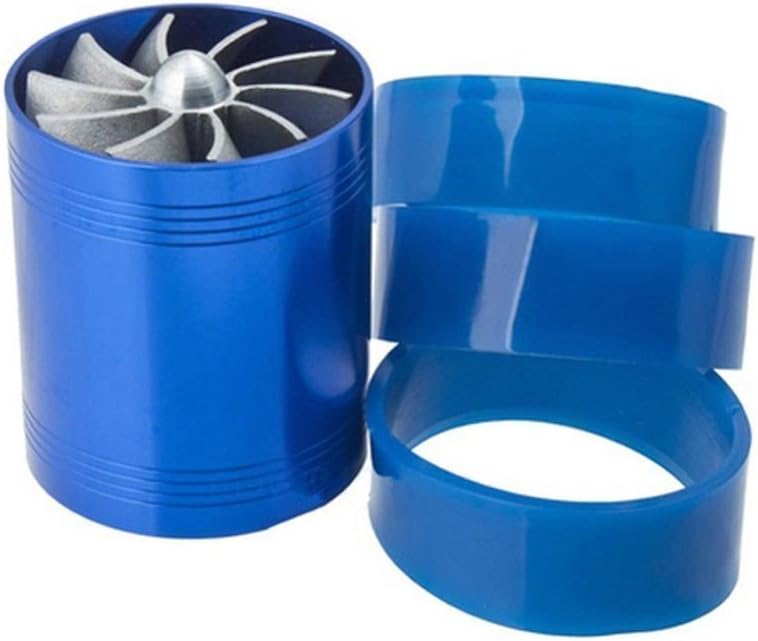 Sigarear Double Turbine Fan, Car Air Filter Intake Gas Fuel Saver Universal Fit Turbine Turbocharger F1-Z