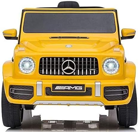 Amazon Co Jp 子供用電気自動車子供用メルセデスベンツ認定子供用電気自動車四輪オフロードリモコンおもちゃの車に座ることができます人車四輪駆動黄色 音楽 フル機能 革の座席 おもちゃ